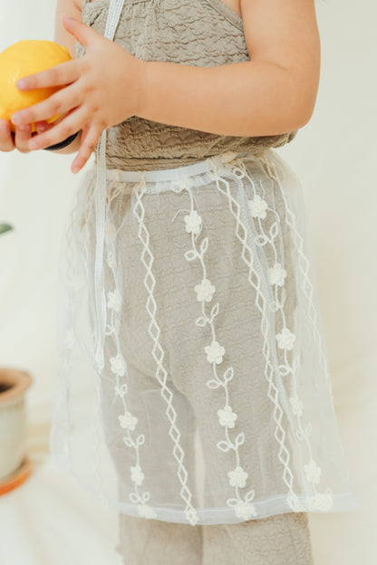 Floral Mesh Lace Layared Skirt