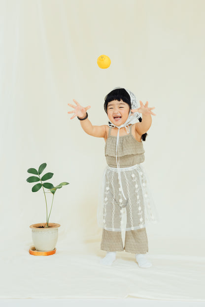 Khaki Textured Smocked Set