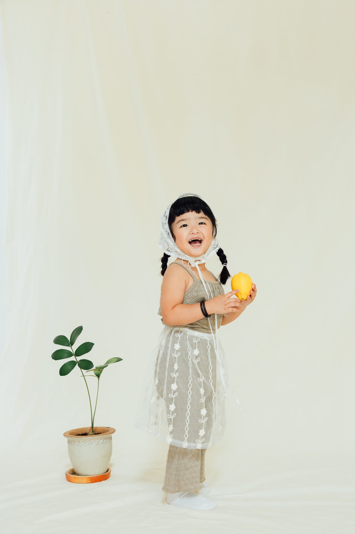 Khaki Textured Smocked Set