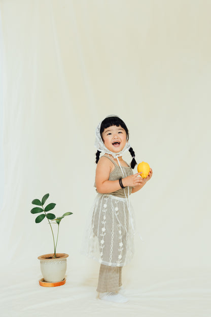 Khaki Textured Smocked Set