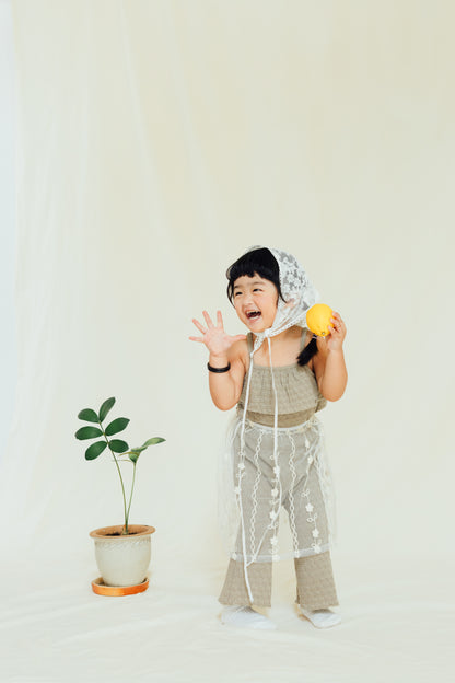 Khaki Textured Smocked Set