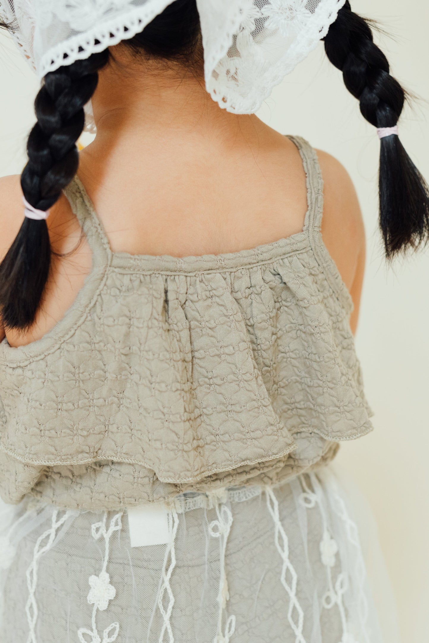 Khaki Textured Smocked Set