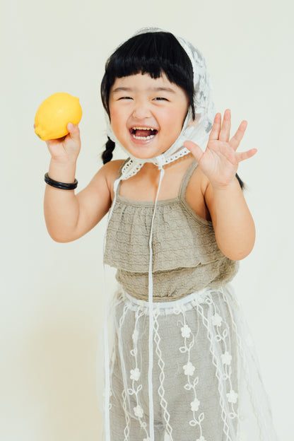 Khaki Textured Smocked Set