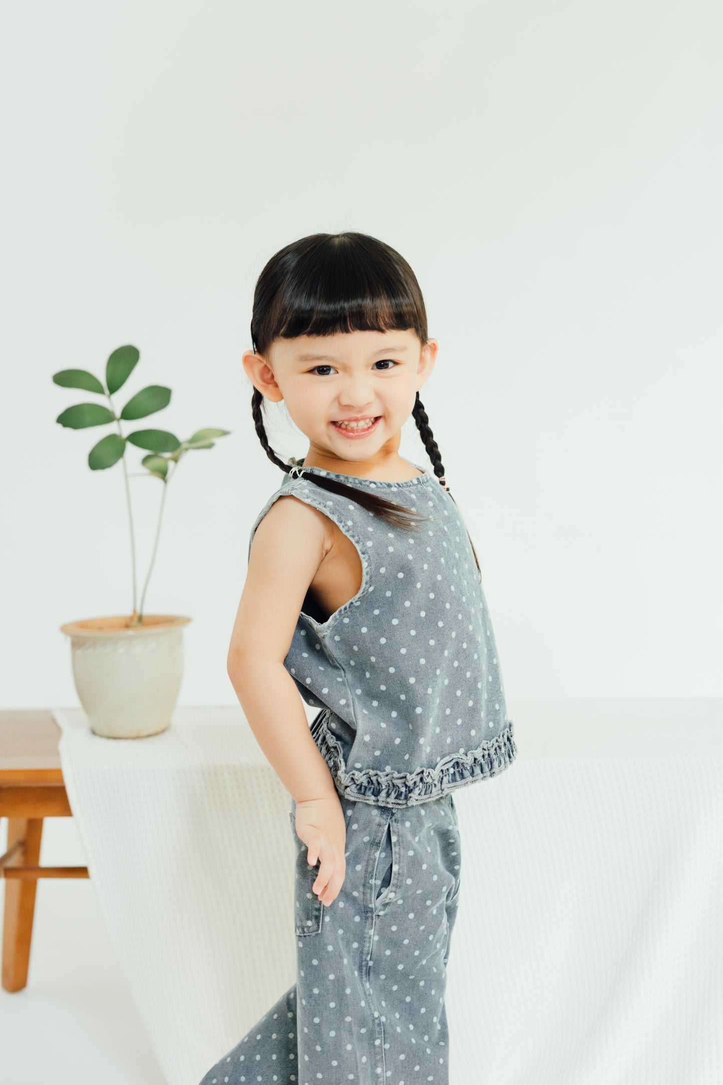 Polka Dot Denim Set