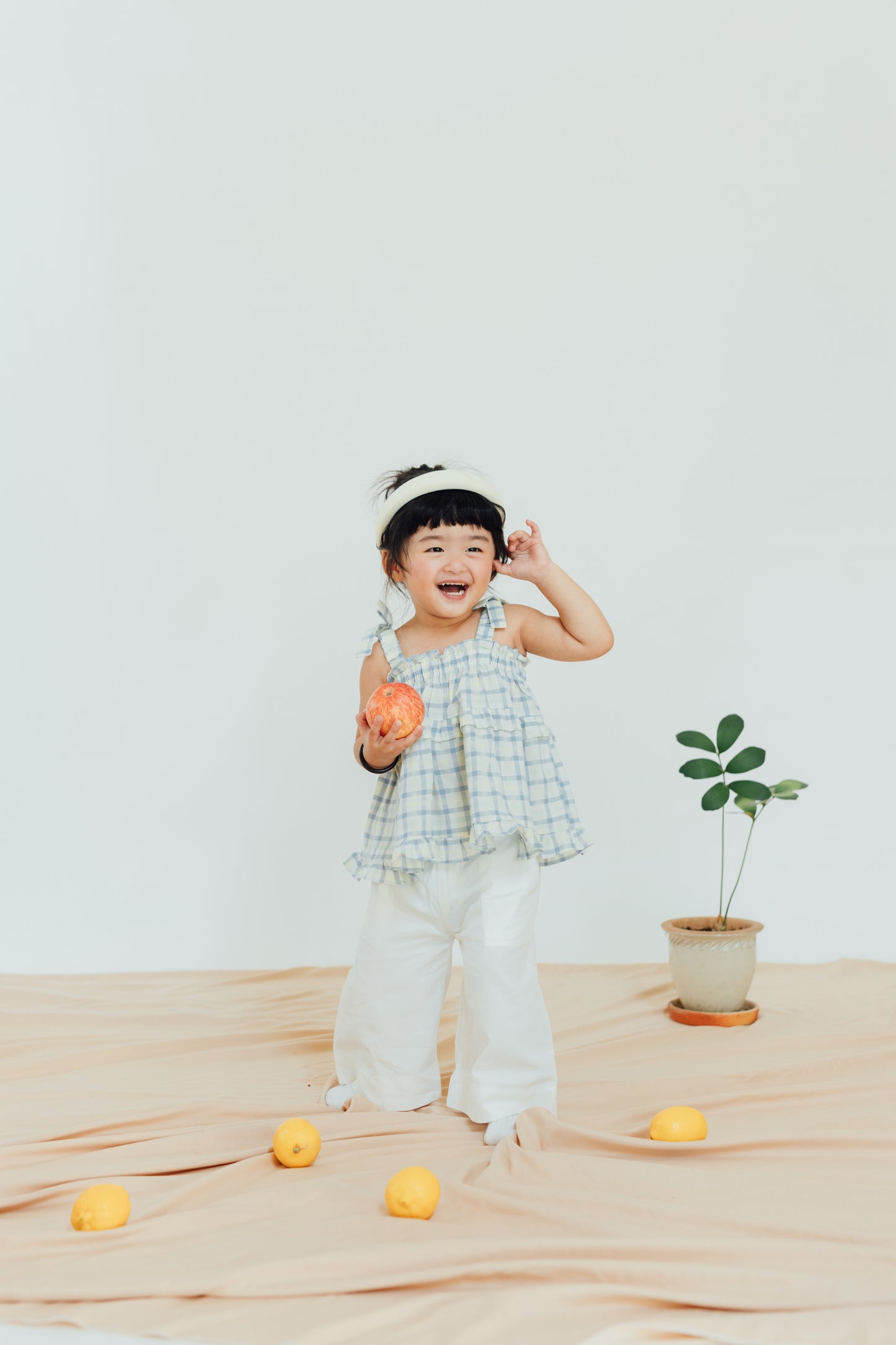 Sunny Plaid Tie-Shoulder Cami
