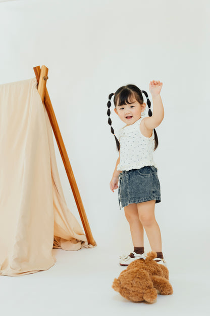 Cross Tie Denim Skort
