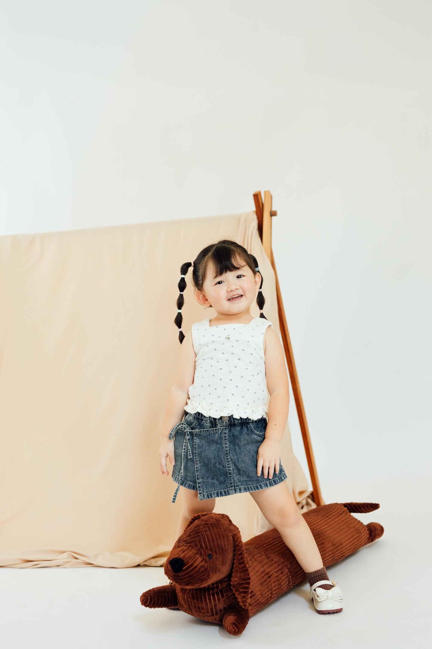 Cross Tie Denim Skort