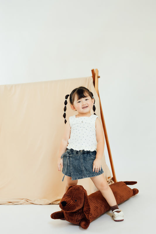 Blue Ribbon Ruffle Tank