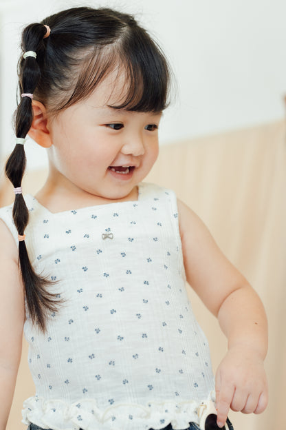 Blue Ribbon Ruffle Tank