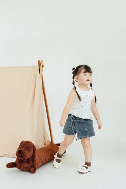 Blue Ribbon Ruffle Tank