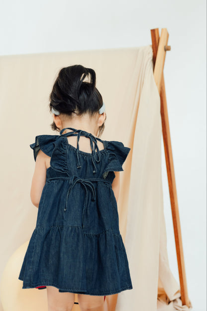 Butterfly Denim Bow Dress