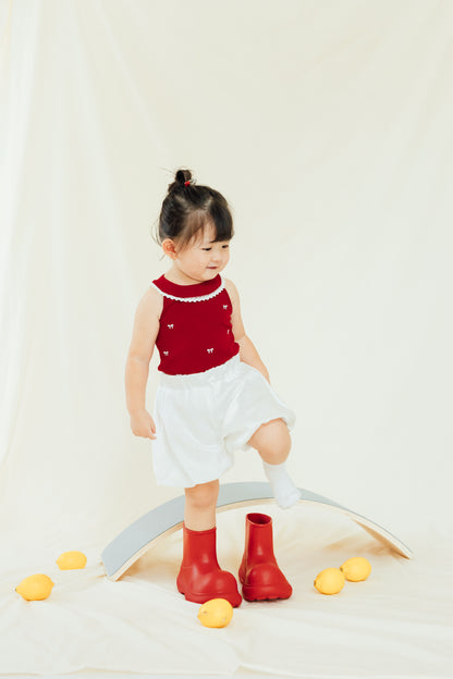 Ballet Bow Embroidered Top