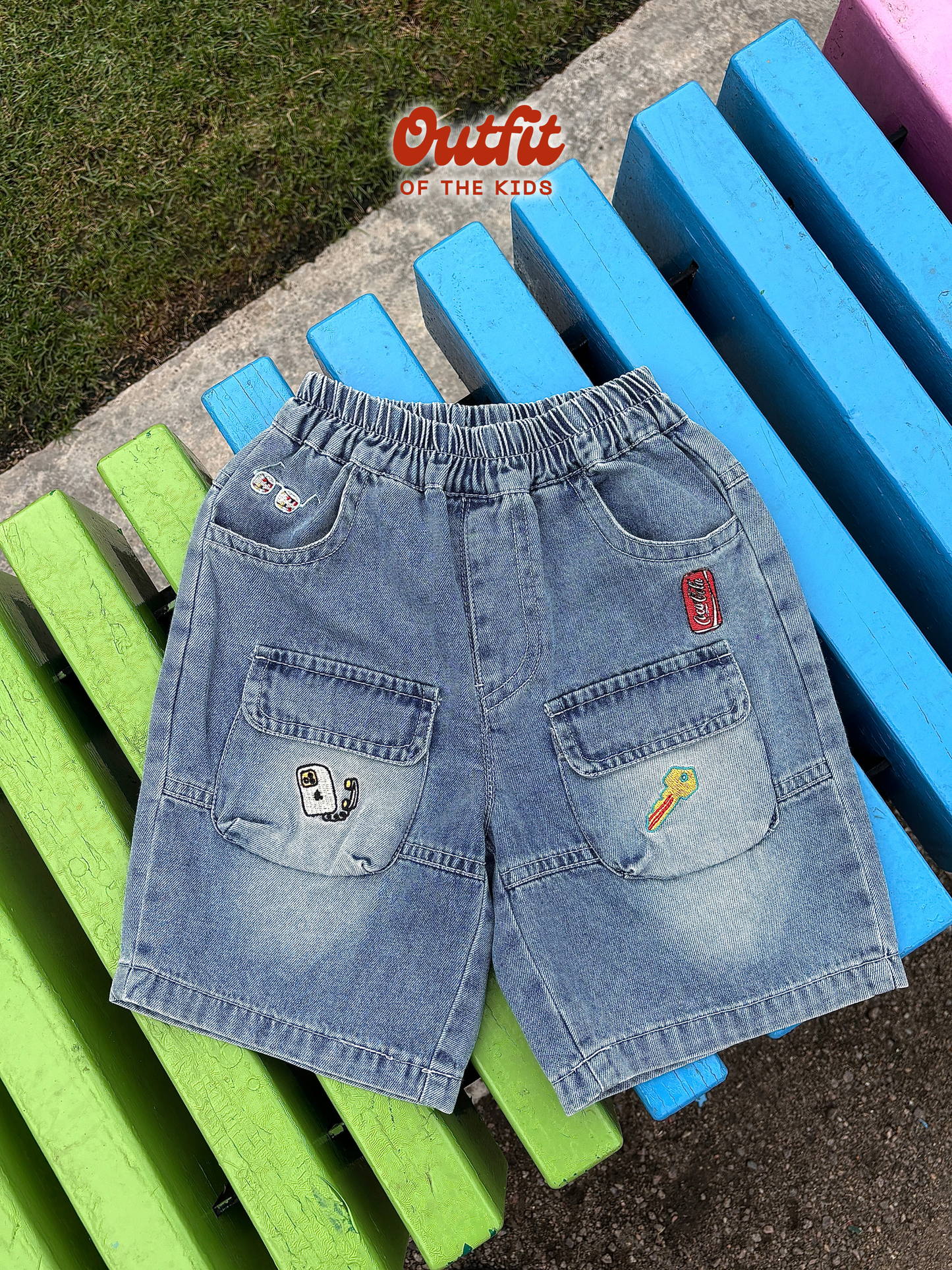 Treasure Doodle Denim Shorts