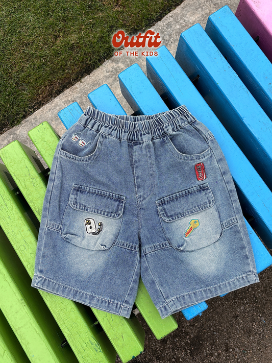 Treasure Doodle Denim Shorts
