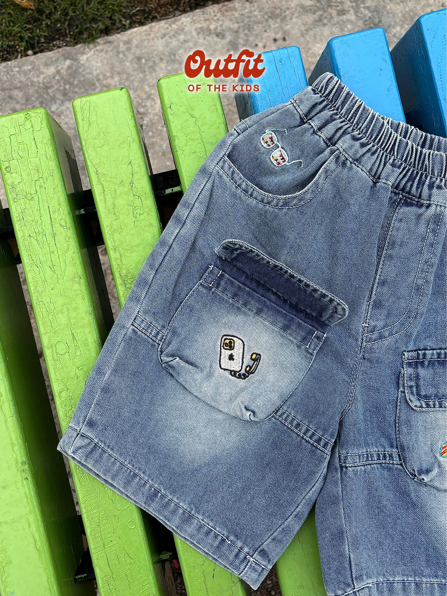 Treasure Doodle Denim Shorts