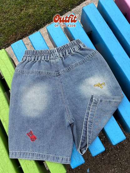 Treasure Doodle Denim Shorts